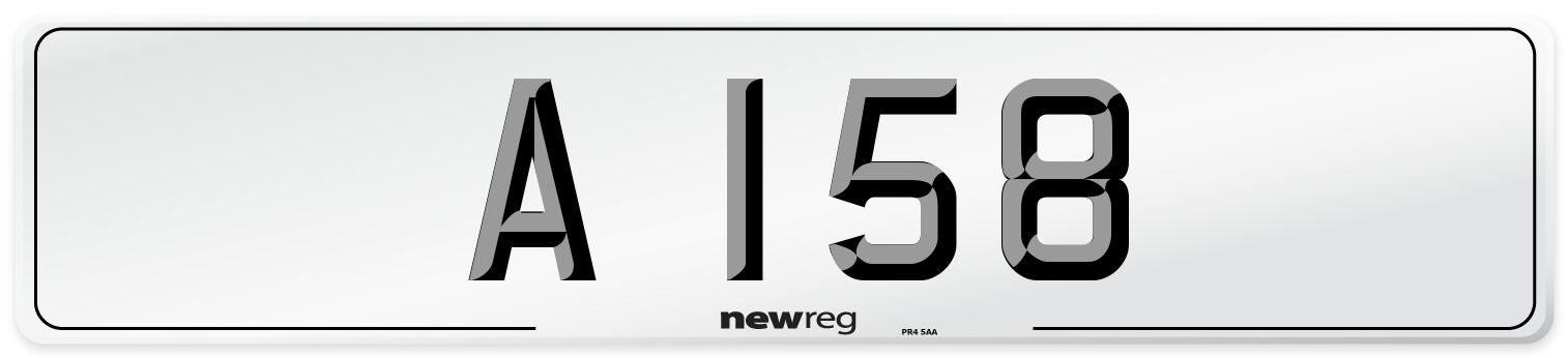 A 158 Number Plate from New Reg